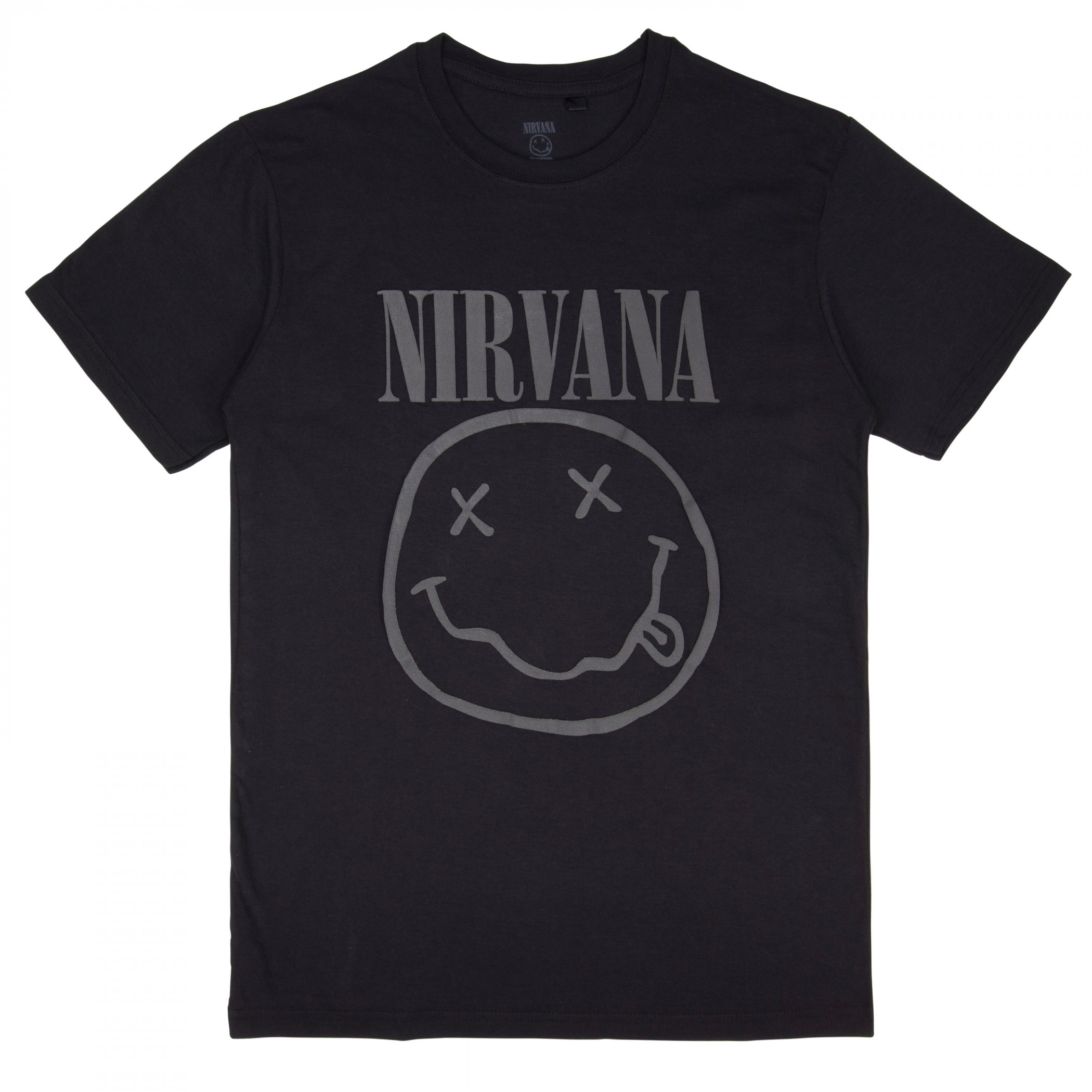 Nirvana Black Happy Face T-Shirt Black | eBay